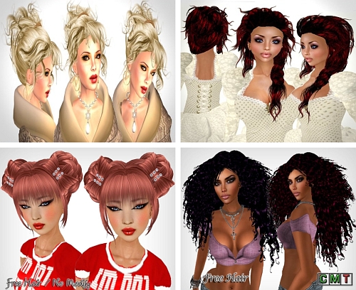 Free Hairstyles in Second Life. Lockige Hochsteckfrisur – Amnesha Hair 